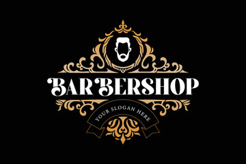 Vintage Barbershop logo template