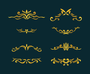 Set of Classic Border Vector Collection