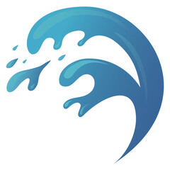 Wave Ocean Logo Flat Design Template Illustration Icon Vector