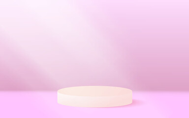 3d Stage background product scene with geometric platform. Minimal wall scene. Stage showcase on pedestal modern 3d studio pink platform to show cosmetic products, showcase, Product display, pedestal 