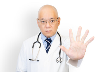 Fototapeta premium 手で制止する男性医師