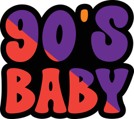 90’s baby sticker design