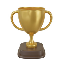 Fototapeta na wymiar 3D Rendering Gold trophy cup