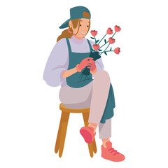 florist woman illustration