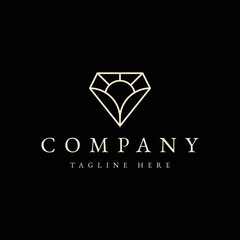 luxury diamond line art geometry logo design