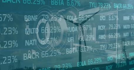 Image of scope scanning and data processing on blue background