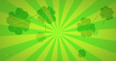 Image of clover icons on green background