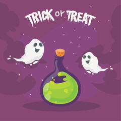 Fototapeta premium trick or treat cartel