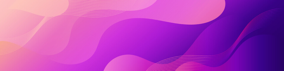 Abstract Purple Fluid Banner Template. Modern background design. gradient color. Dynamic Waves. Liquid shapes composition. Fit for banners
