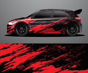 Rally car decal graphic wrap vector, abstract background

