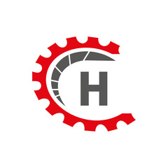 Automotive Logo On Letter H Concept. Car Repair Logotype and Mechanic Symbol Vector Template