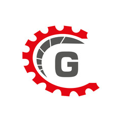 Automotive Logo On Letter G Concept. Car Repair Logotype and Mechanic Symbol Vector Template