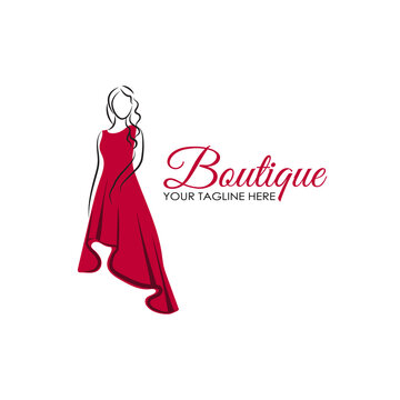 Fashion boutique logo, fashion logo template on white background,Vektor Illustration