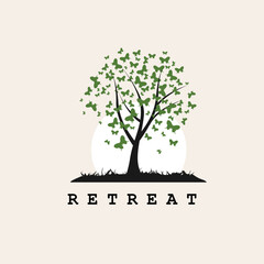 Obraz premium oak tree illustration for logo 