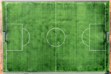 soccer field and football aerial view