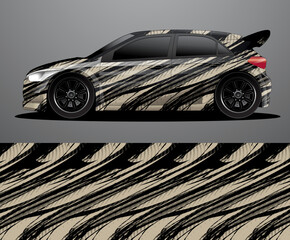 Rally car decal graphic wrap vector, abstract background
