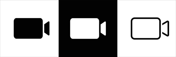 Video camera icon. Video camera symbol icon set. Web icon set. Vector illustration.