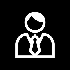 Girl or Male office Icon Black and White Vector