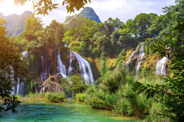 Stunning view at Detian waterfalls in Guangxi province China