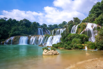 Stunning view at Detian waterfalls in Guangxi province China