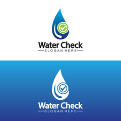 water drop check logo vector icon illustration