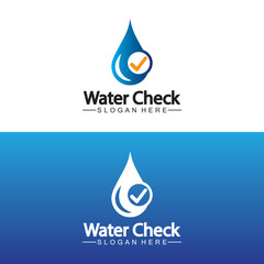 water drop check logo vector icon illustration