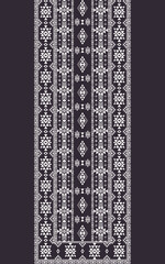 Ethnic dress, shirts pattern. Ethnic neckline embroidery pattern. Vector aztec southwest geometric neckline black and white color pattern. Tribal art shirts fashion. Neck embroidery border ornaments.