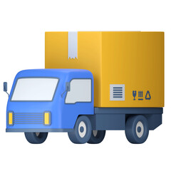 Fototapeta truck expedition sending delivery package 3d icon illustration obraz
