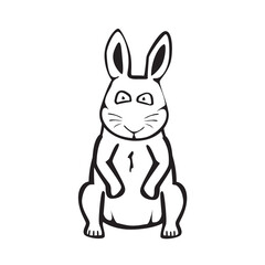Fototapeta na wymiar Vector illustration hand drawn cartoon of rabbit character isolated on white background.