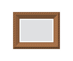 Blank wooden frame mockup.   Flat style.