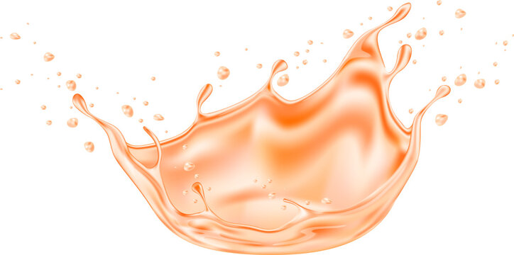 Orange splash png. Splash of a transparent Orange on a transparent background. Easily use for poster and ads. 3d illustration, 3d rendering.