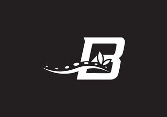 Physical massage therapy vector and spa health care icon spinal cord design vector letter B