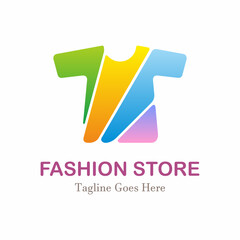 Simple and colorful fashion store logo template. Online shopping.