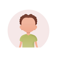 Avatar of a cute preschool boy.   Cartoon style.  .