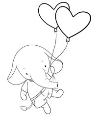 Cute elephant outline 