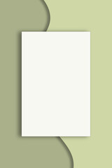 modern minimal wavy green background with blank paper page