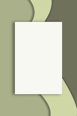 modern minimal wavy green background with blank paper page