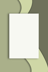 Fototapeta premium modern minimal wavy green background with blank paper page