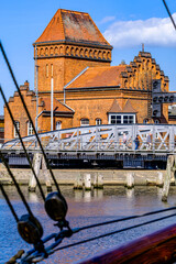 Fototapeta premium historic buildings at the old town of Lübeck