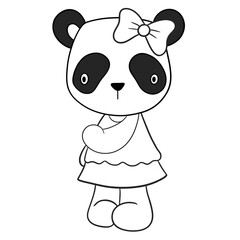 Cute panda outline 