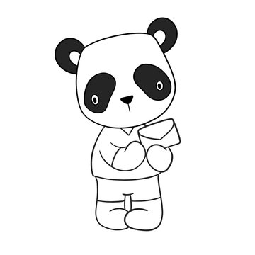 Cute panda outline 