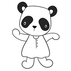 Fototapeta premium Cute panda outline 