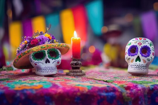 Calavera Sugar Skull Dia de Los Muertos