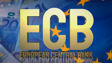 The eco or European central bank for business concept 3d rendering