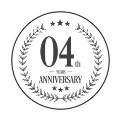 Luxury 04th years anniversary vector icon, logo. Graphic design element