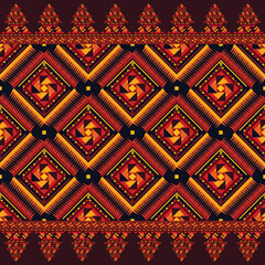 Abstract geometric ethnic native aztec pattern seamless oriental traditional Art design for fabric, curtain, background, carpet, wallpaper, clothing, wrapping, batik, textile Vector illustration