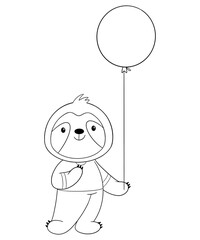 Cute sloth outline 