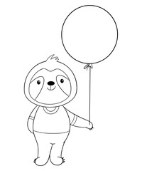 Cute sloth outline 