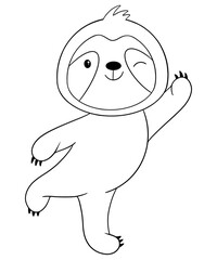 Cute sloth outline 