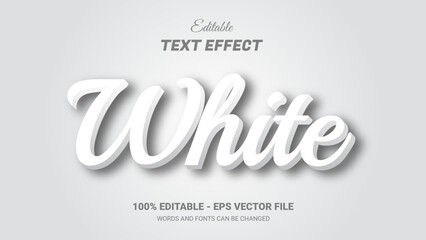 white editable 3d text effect